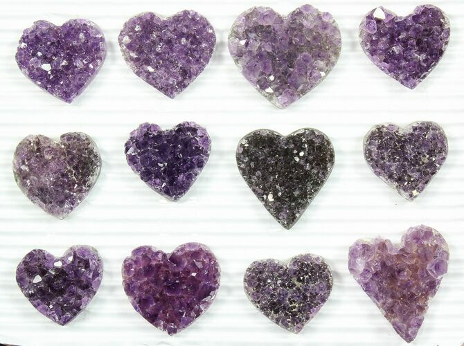 Lot: Dark Purple Amethyst Heart Clusters ( Pieces) #84062